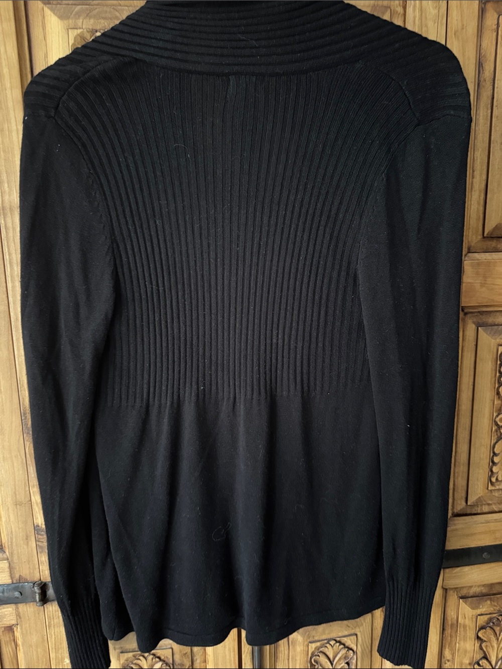 H&M Black Ribbed Open-Front Cardigan - Picture 5 of 7
